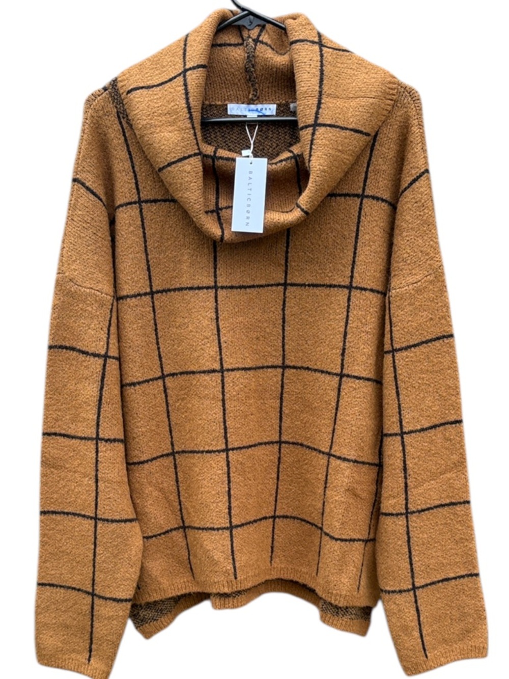NWT Baltic Born Birmingham Funnel Neck Sweater Brown Black Size XL